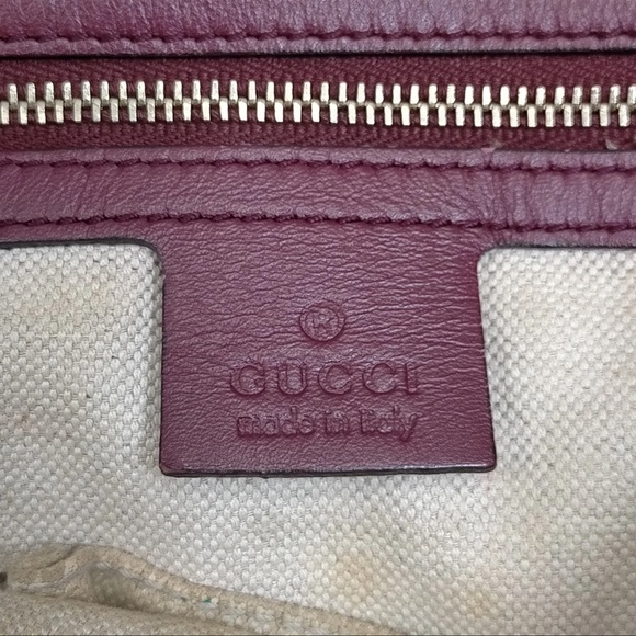 Vintage Gucci Beige and Burgundy Shoulder Bag - Picture 7 of 9
